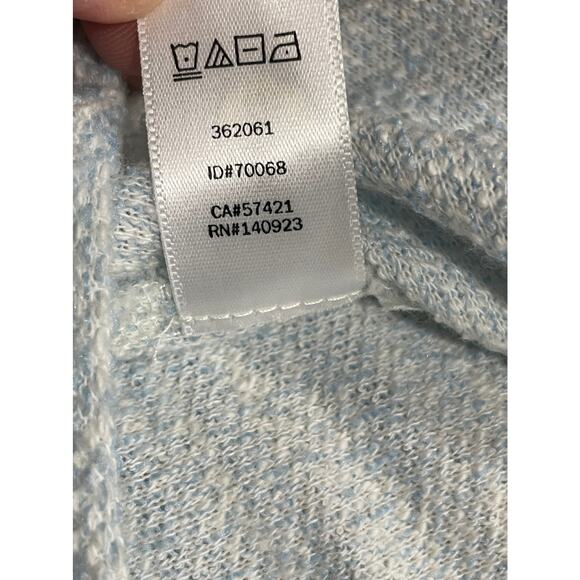 Lou & Grey Sweater Women's Large Cowl Neck Pullover Light Blue Kangaroo Pocket - Picture 11 of 11